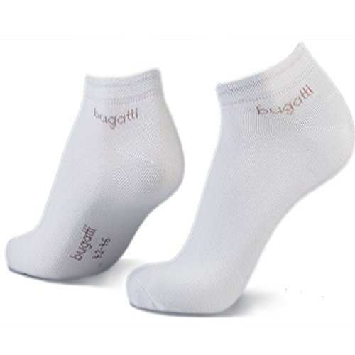 bugatti Mens Sneaker Socks 3er Pack 6765 660 white weiß Strumpf Socke Füsslinge, Größe:39-42 von bugatti