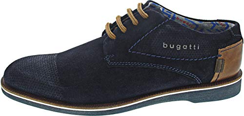 bugatti Modischer Suede Halbschuh Lace-up aus Obermaterial echt Nubuk und Glattleder, Dark Blue, 43 EU von bugatti