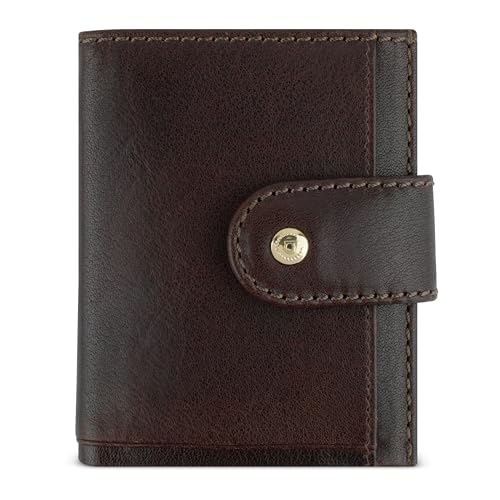 bugatti Neaples Miniböre aus Rindleder, kleine Geldbörse mit RFID-Schutz in braun von bugatti