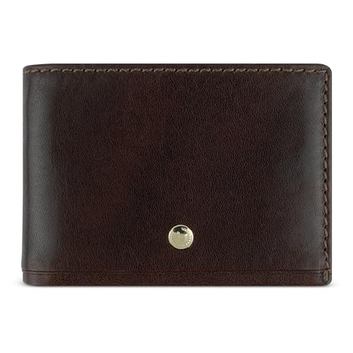 bugatti Neaples Minibörse mit RFID-Schutz, kleines Portemonnaie aus Leder in braun von bugatti