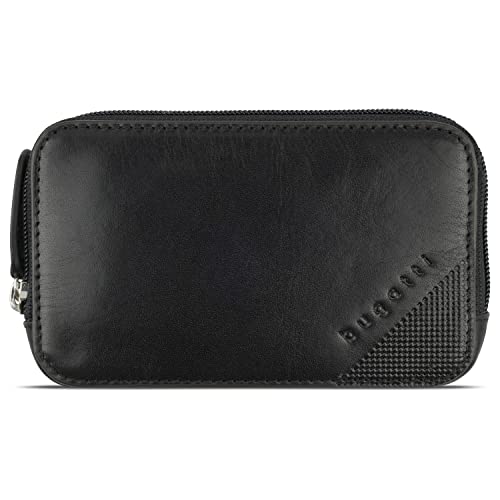 bugatti Nobile Schlüsseletui aus echtem Leder - Etui mit RFID Schutz, in edler Geschenkbox -Schwarz von bugatti