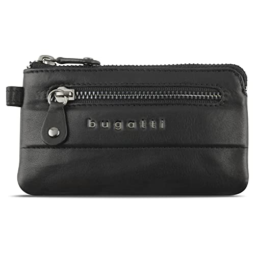 Bugatti Nome Schlüsseletui aus Kalbleder mit RFID-Schutz – in edler Geschenkbox - Schwarz von bugatti