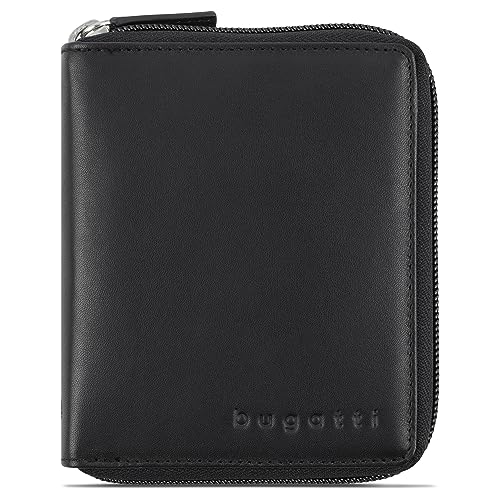 bugatti Primo Geldbörse mit Rundum-Reißverschluss – kompakt und sicher - Schwarz von bugatti