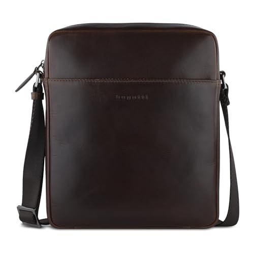 bugatti Romano Herren Schultertasche klein aus hochwertigem Leder in Braun von bugatti