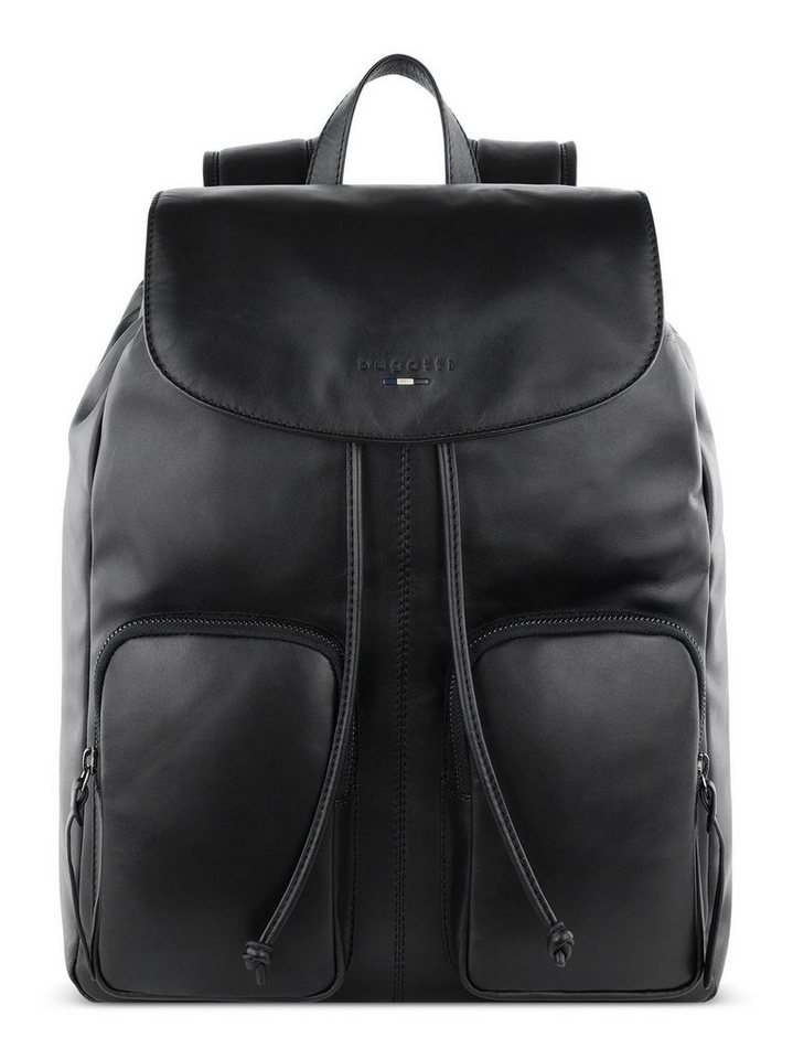 bugatti Rucksack Backpack, aus echtem Rindsleder von bugatti