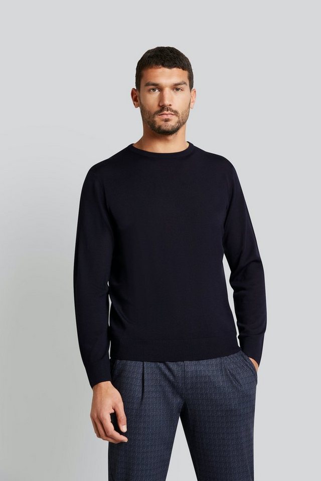 bugatti Rundhalspullover aus feiner Merinowolle von bugatti