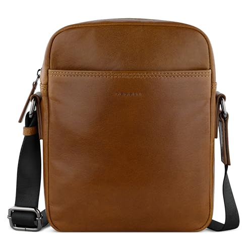 bugatti Savona Schultertasche aus vegetabilem Büffelleder, Cross-Body-Umhängetasche in cognac von bugatti