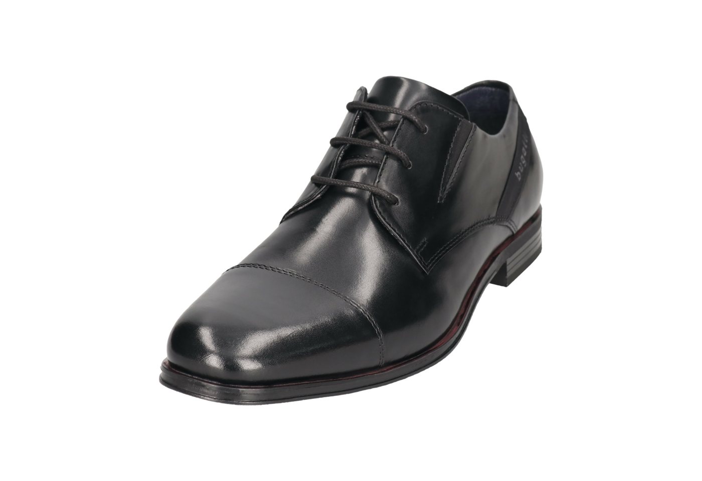 bugatti Schnürschuh Halbschuh, Business-Schnürer, Anzugschuh mit seitlichem Logoschriftzug von bugatti