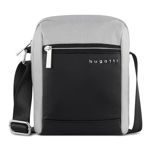 bugatti Sera Schultertasche, kleine Herrentasche oder Damentasche aus Polyester in hellgrau von bugatti