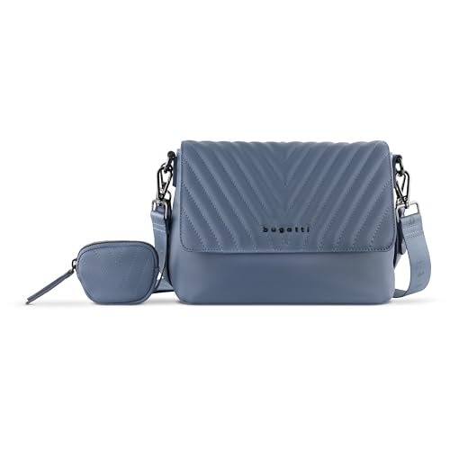 bugatti Sira Schultertasche für Damen - edle Umhängetasche Crossover-Tasche in blau von bugatti