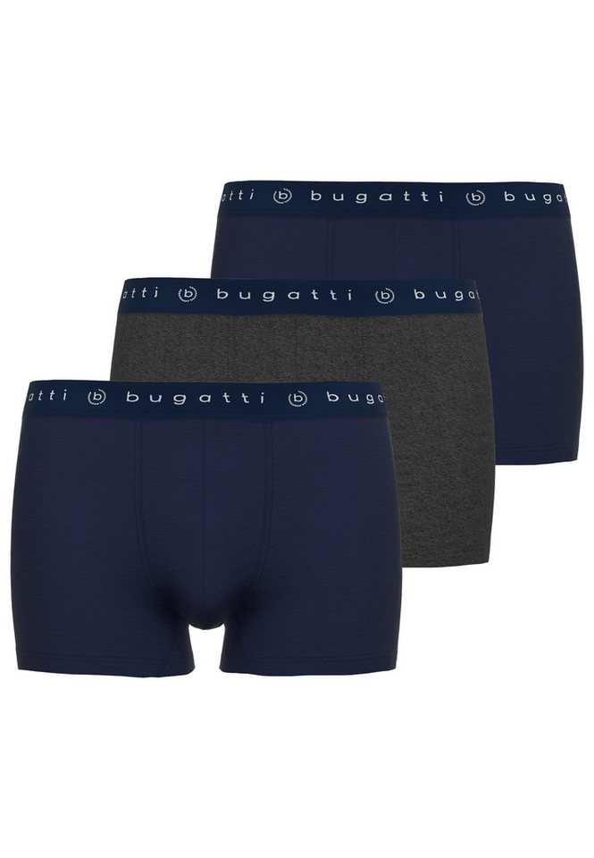 bugatti Slip Mailand (3er Pack) breiter Bund, mit Logo, atmungsaktiv, Baumwollmix, eng von bugatti