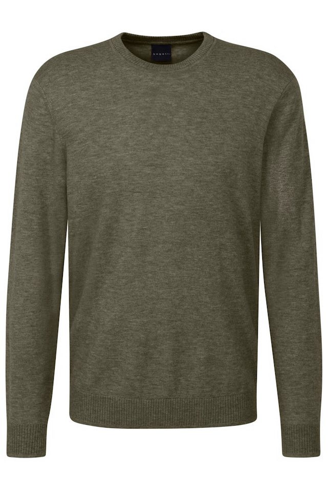 bugatti Strickpullover HERREN PULLOVER 1/1 ARM OLIV von bugatti