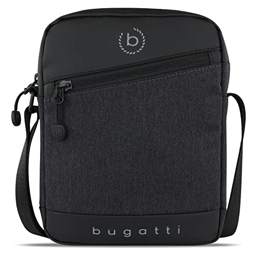 bugatti Universum Umhängetasche für Herren, Schultertasche Messenger Bag Kuriertasche, Mini, Schwarz von bugatti