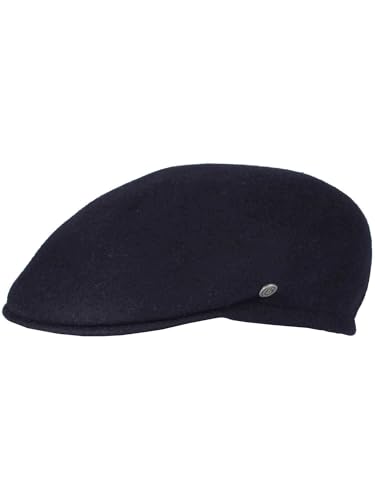 bugatti Wasserabweisende Filz-Flatcap | Hutgröße 57, 59, 61 | Unifarben | Aus reiner Wolle Denim von bugatti