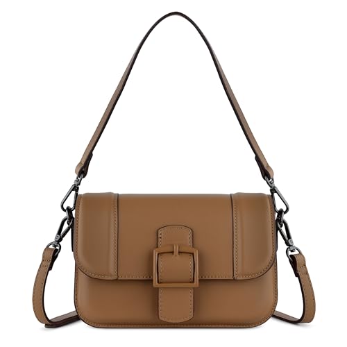 bugatti Zita Schultertasche mit Flap und zwei austauschbaren Schulterriemen, cognac von bugatti