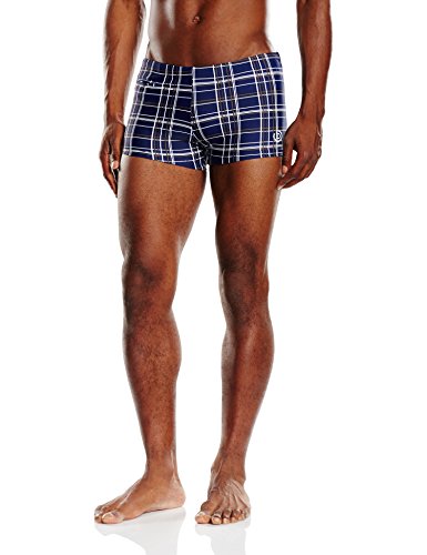 bugatti - attraktiv Karierte Herren Badehose/Badepants in Marineblau, L Large (Herstellergröße 6) von bugatti