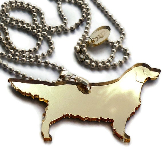 Golden Retriever Halskette, Plexiglas Schmuck, Lasercut Acryl Golden Retriever Halskette, Plexiglas Schmuck, Lasercut Acryl von bugga