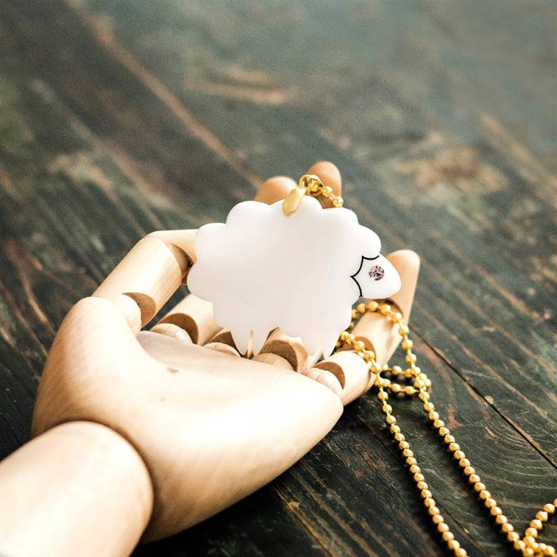 Lamm Halskette, Plexiglas Schmuck, Lasercut Acryl, Geschenke Unter 25 von bugga
