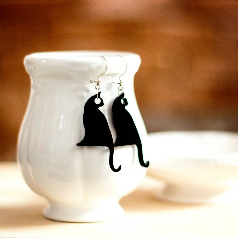 Schwarze Katze Ohrringe, Halloween Schmuck, Laser Cut Acryl, Geschenke Unter 25 Schwarze Katze Ohrringe, Halloween Schmuck, Laser Cut Acryl, Geschenke Unter 25 von bugga