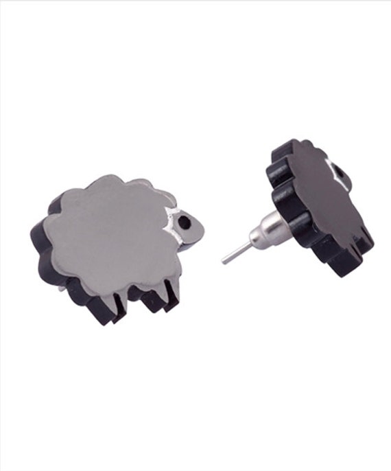 Schwarzes Schaf Ohrstecker, Plexiglas Schmuck, Lasercut Acryl, Geschenke Unter 25 von bugga