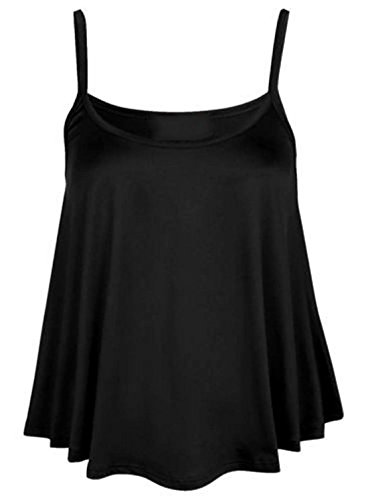 bullring fashion® Damen Plain Swing Ärmellos Riemchen Mini Frau Leibchen Cami Kausal Outwear Flared Top Übergröße von bullring fashion