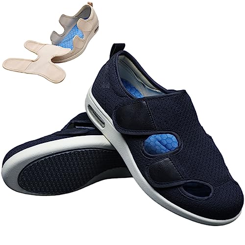 Diabetiker Schuhe Damen Extra Weite Einstellbar Walking Schuhe,Senioren Orthopädische Schuhe Herren Breit Schuhe Füße Therapieschuhe Gesundheitsschuhe Verbandsschuhe Weiter EU 48(31.5cm/12.4in) von bumuam