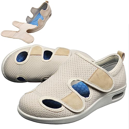 bumuam Diabetiker Schuhe Damen Extra Weite Einstellbar Walking Schuhe,Senioren Orthopädische Schuhe Herren Breit Schuhe Füße Therapieschuhe Gesundheitsschuhe Verbandsschuhe Weiter EU 39(25.5cm/10in) von bumuam