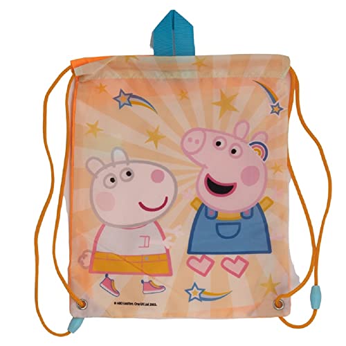 Premium Peppa Wutz - Kinder Turnbeutel Unisex | Kindergarten, Krippe, Reise, Sport | geeignet als Gymsack, Rucksack, Spieltasche, Sportbeutel, Schuhbeutel - für Mädchen und Jungen von bunchy