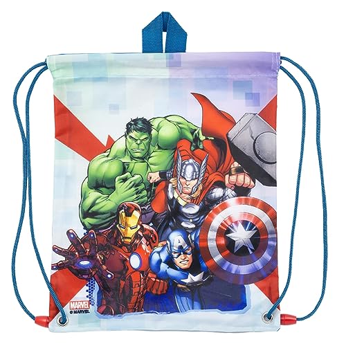 Premium Avengers Kinder Turnbeutel Unisex | Kindergarten, Krippe, Reise, Sport | geeignet als Gymsack, Rucksack, Spieltasche, Sportbeutel, Schuhbeutel - für Mädchen und Jungen von bunchy