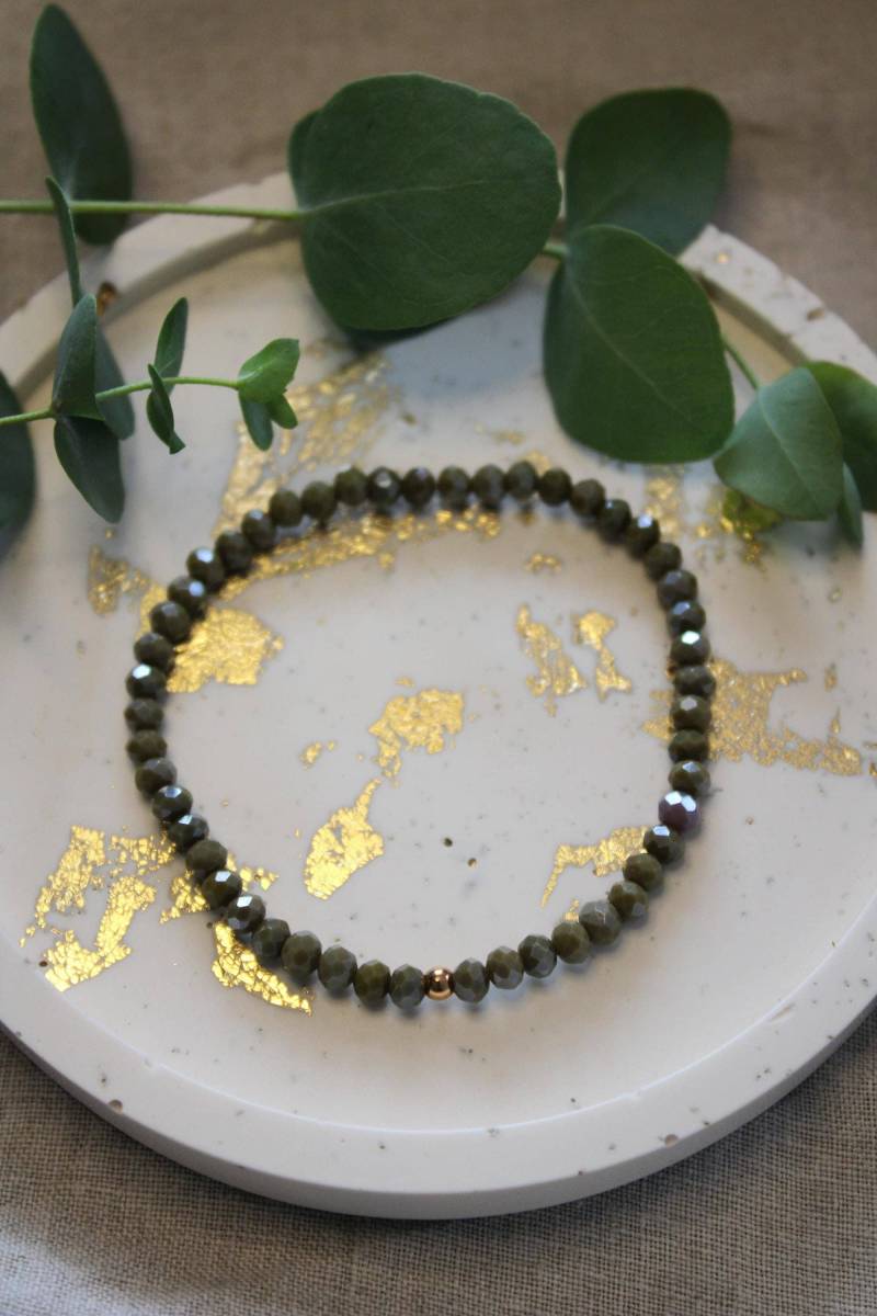 Armband | Glitzer Olive Geburtstagsgeschenk Freundin Geschenk von buntundgluecklich