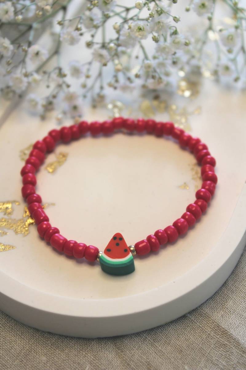 Armband Melone | Rot Pink Sommerfest Geburtstagsgeschenk Freundinnen Mädelsabend Besonders Sommer von buntundgluecklich