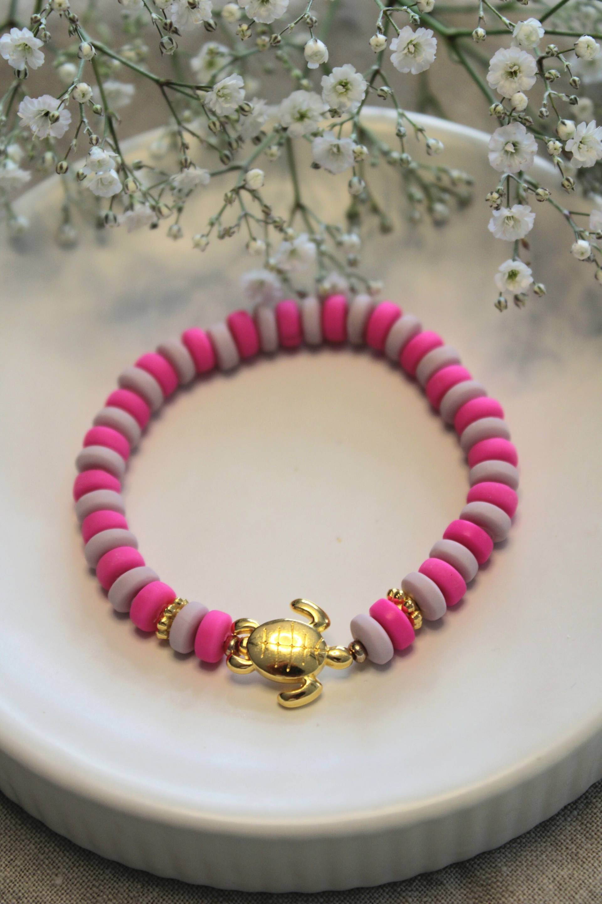 Armband Schildkröte | Pink Flieder| Geburtstagsgeschenk Geschenk Freundin Besonders Vergoldet Armband Schildkröte | Pink Flieder| Geburtstagsgeschenk Geschenk Freundin Besonders Vergoldet von buntundgluecklich