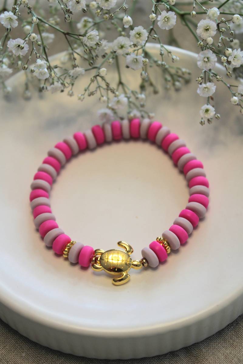 Armband Schildkröte | Pink Flieder| Geburtstagsgeschenk Geschenk Freundin Besonders Vergoldet Armband Schildkröte | Pink Flieder| Geburtstagsgeschenk Geschenk Freundin Besonders Vergoldet von buntundgluecklich
