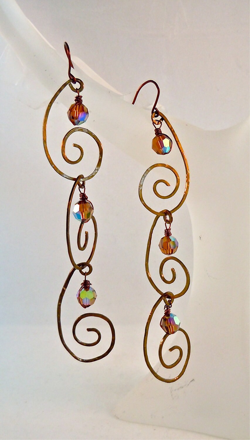 sterling Silber/Gold/Bronze Ohrringe, 3 Wege Getragen/Swarovski Kristalle/Edelsteine von buoyantearth