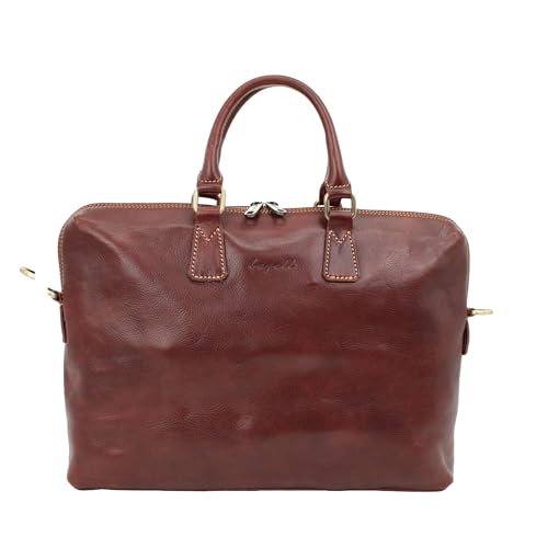 bupell Aktentasche Rosario aus pflanzlich gegerbtem Leder - Handgefertigt in Italien - Marrone von bupell