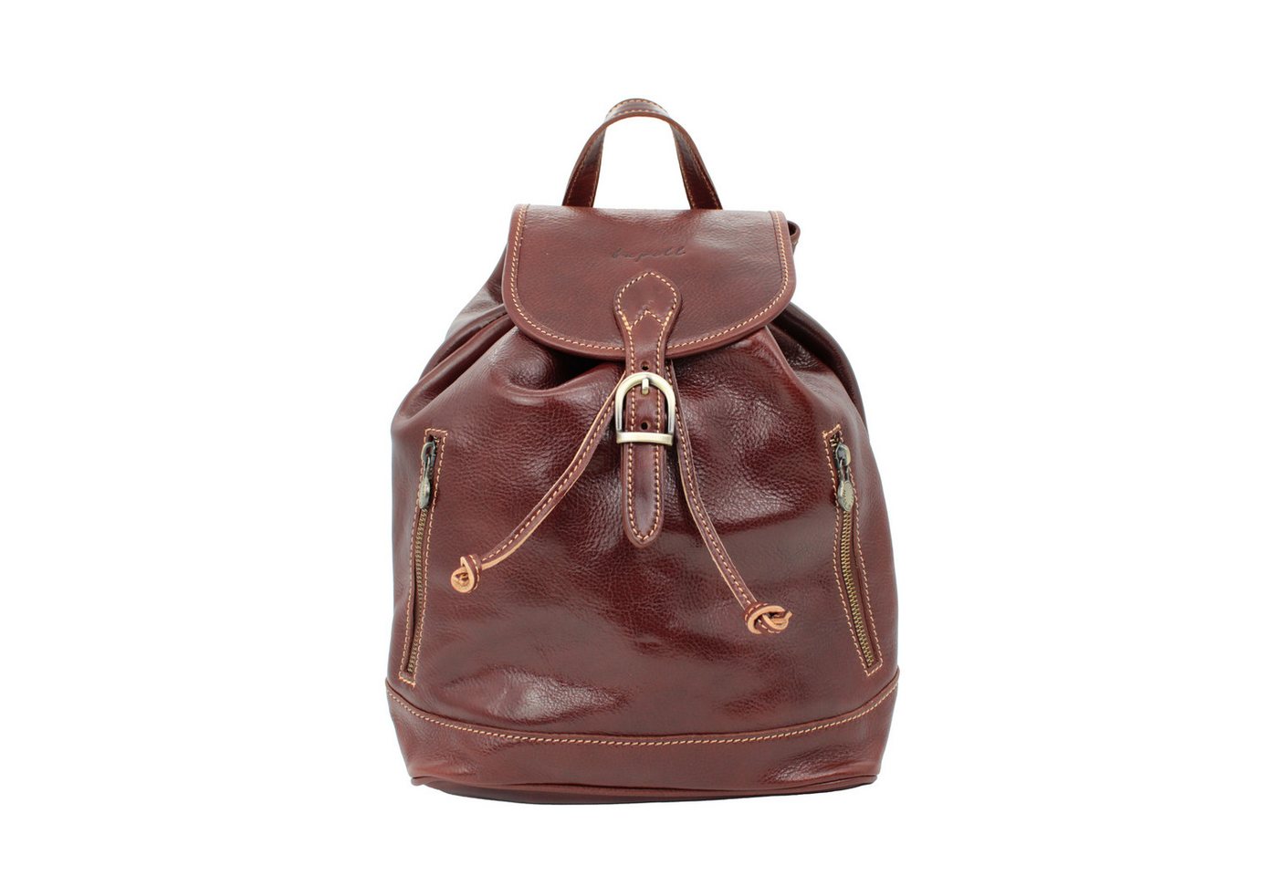 bupell Cityrucksack Violetta, Handtaschenrucksack aus pflanzlich gegerbtem Leder - Handmade in Italy von bupell