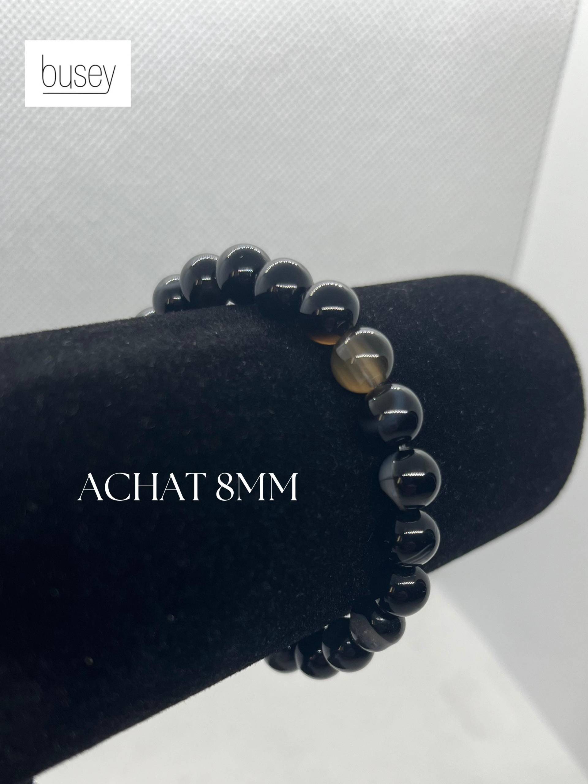 Naturstein Armband Achat 8mm Geschenk von buseyDE