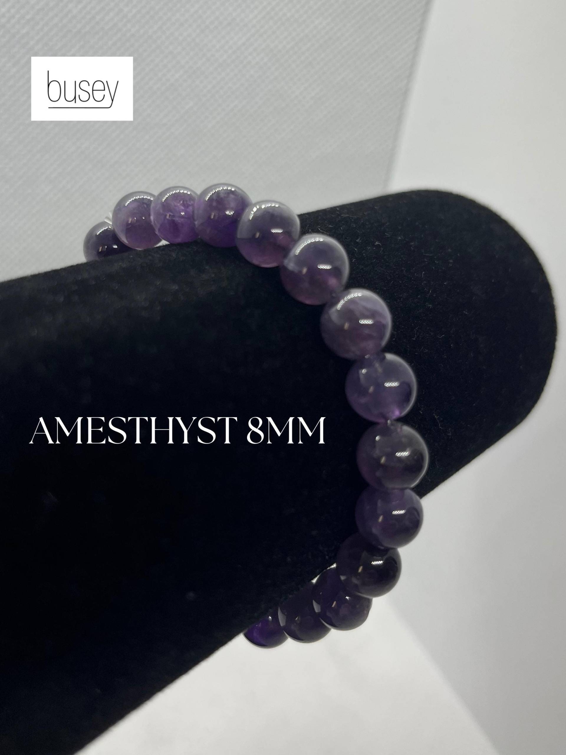 Naturstein Armband Amethyst 8mm Geschenk von buseyDE