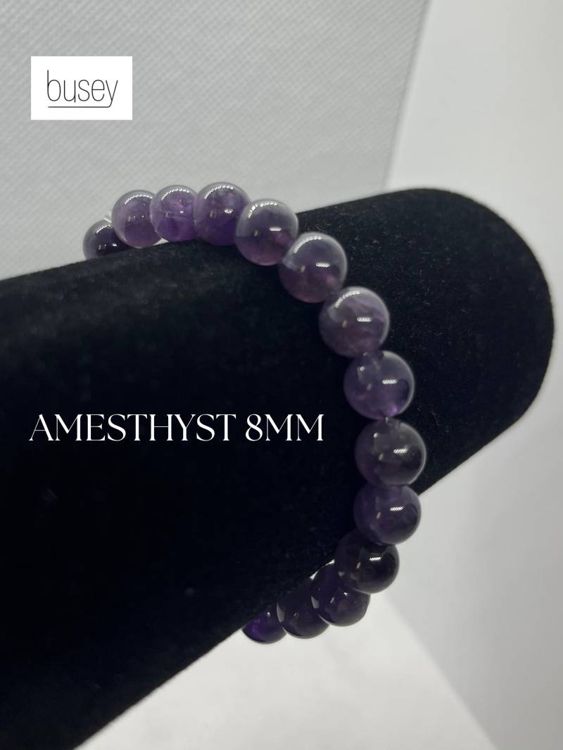 Naturstein Armband Amethyst 8mm Geschenk von buseyDE