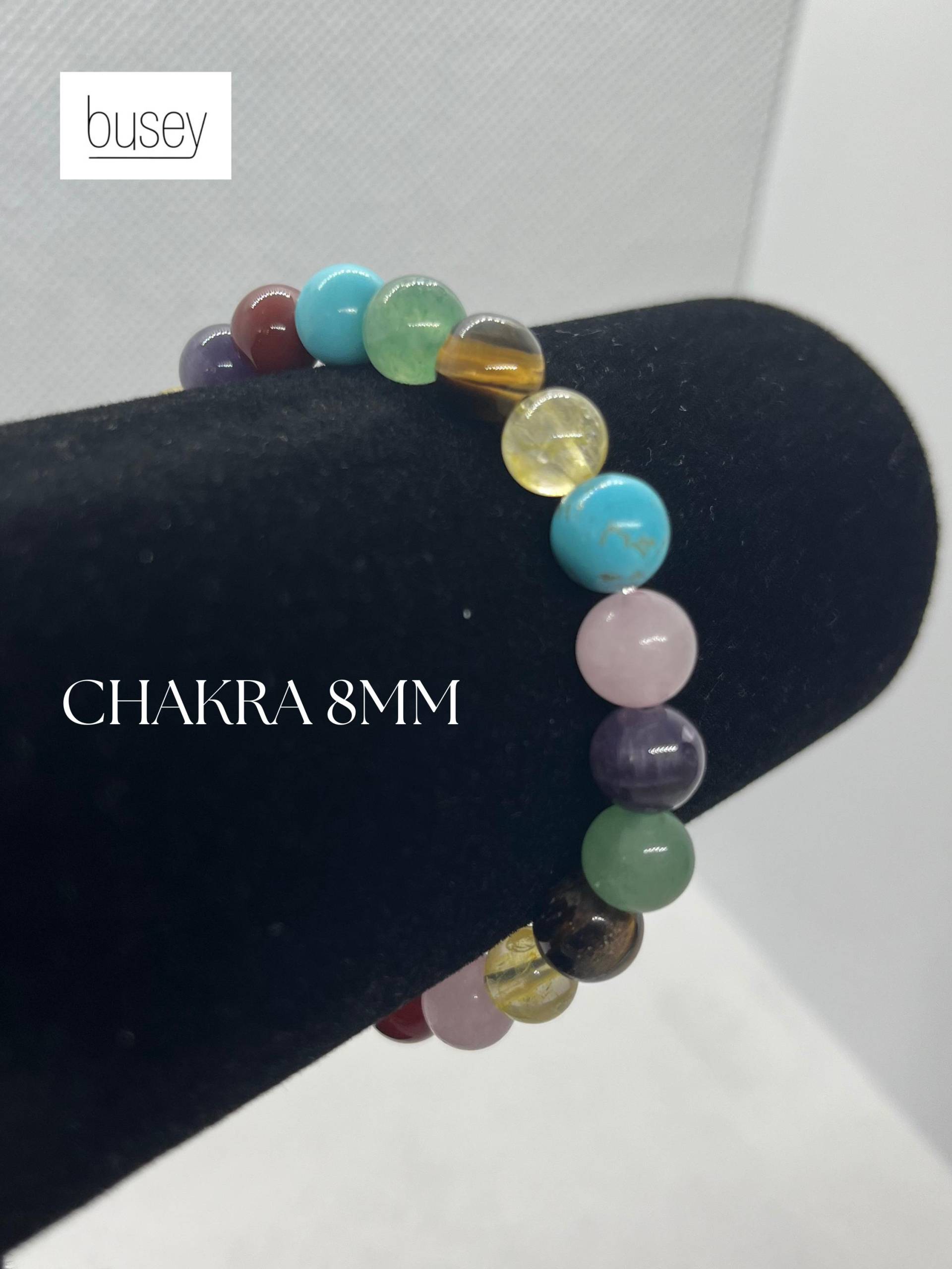 Naturstein Armband Chakra 8mm Geschenk von buseyDE