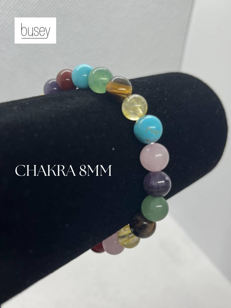 Naturstein Armband Chakra 8mm Geschenk von buseyDE