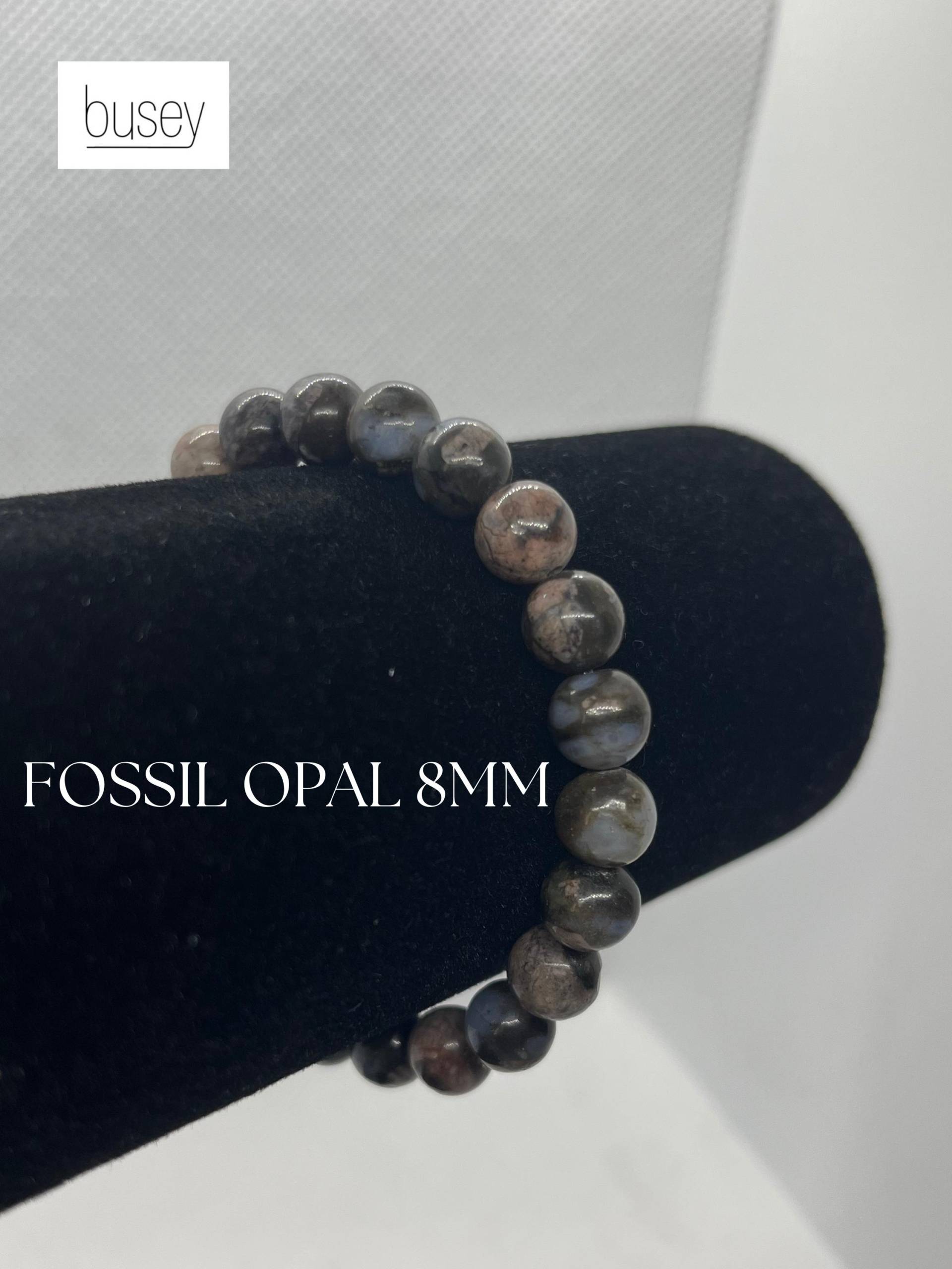 Naturstein Armband Fossil Opal 8mm Geschenk von buseyDE