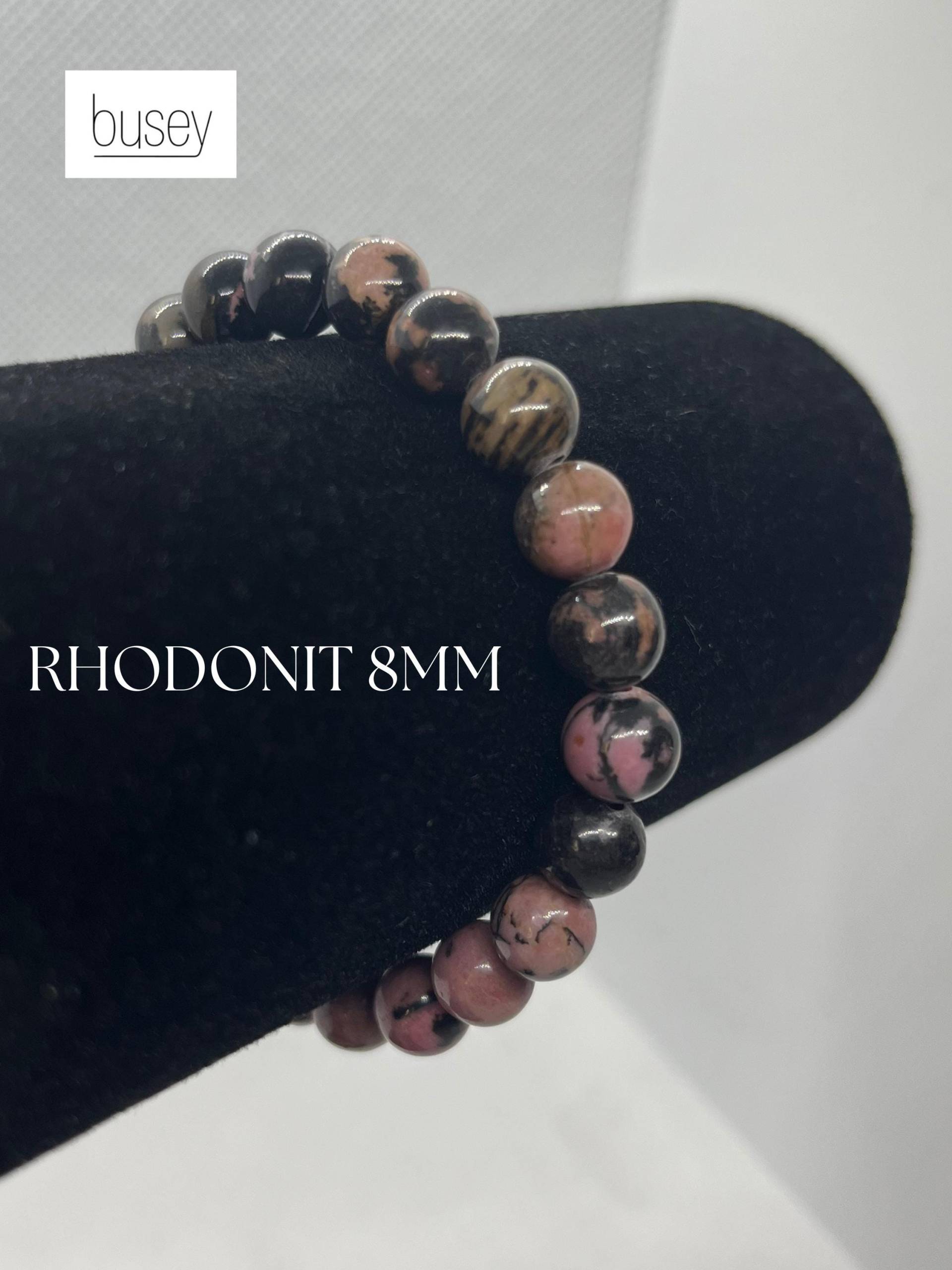Naturstein Armband Rhodonit 8mm Geschenk von buseyDE