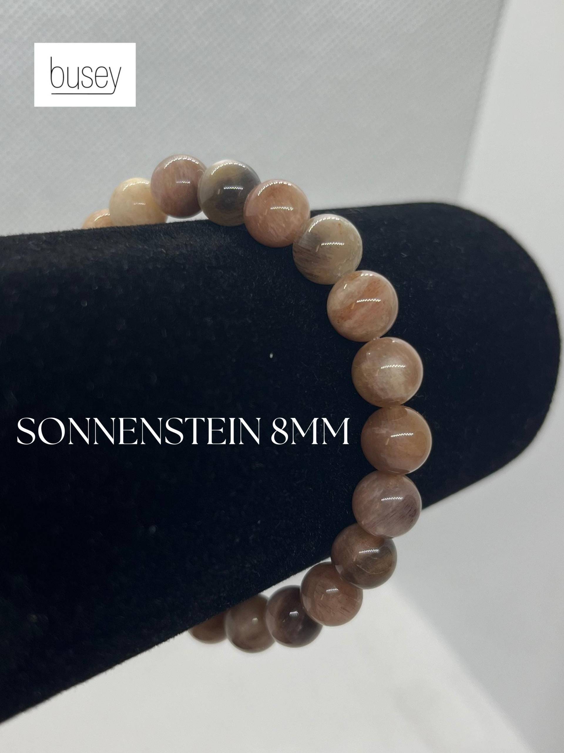 Naturstein Armband Sonnenstein 8mm Geschenk von buseyDE