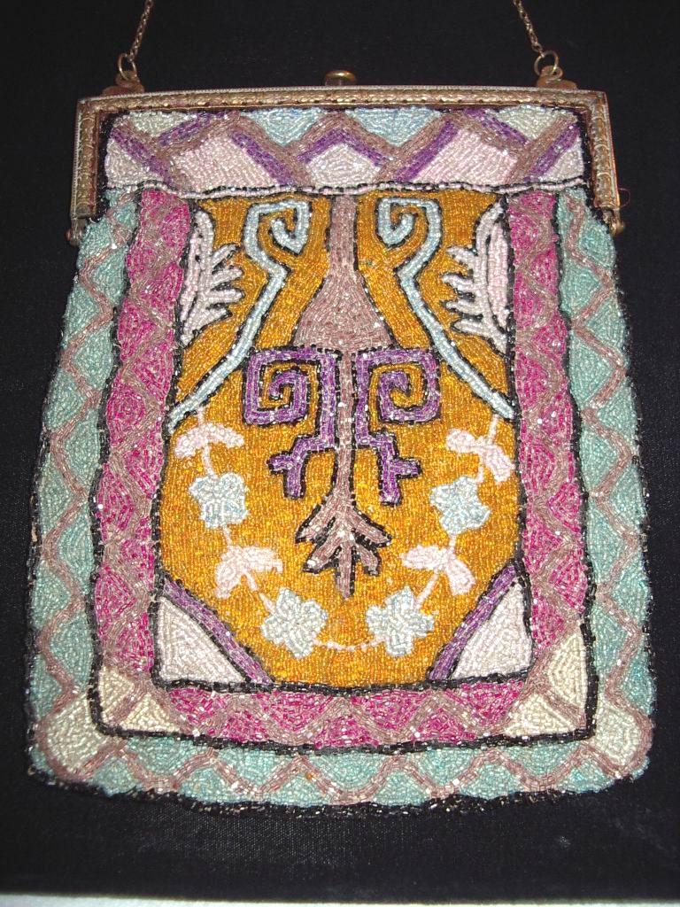 1920S Original Deko Design Perlen Geldbörse Satin Gefüttert - Artikel #52 Geldbörsen von bushnellfashions