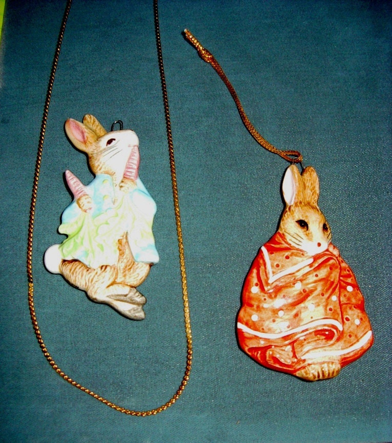 Beatrix Potter Hase Keramik Anhänger /Ornamente Signiert/Gold Kette Halskette Preis Ist Pro Artikel #9723 Schmuck von bushnellfashions