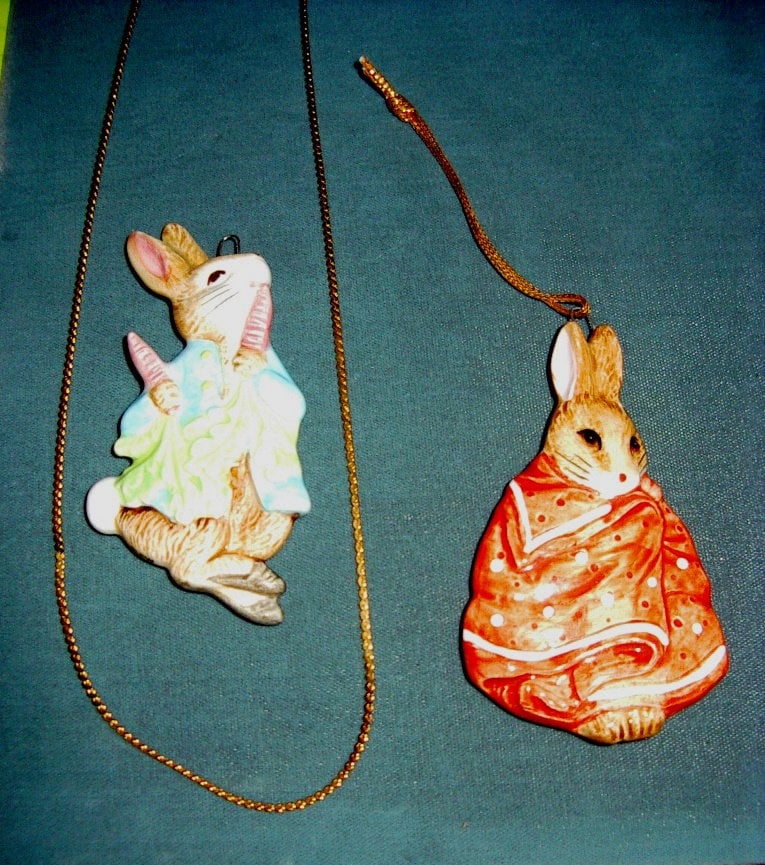 Beatrix Potter Hase Keramik Anhänger /Ornamente Signiert/Gold Kette Halskette Preis Ist Pro Artikel #9723 Schmuck von bushnellfashions