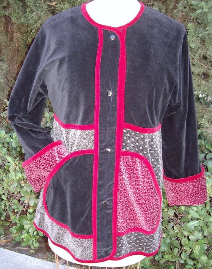 Bedruckte Samt-Patchwork-Jacke Designer Originalmuster #813 Sportswear/Jacken von bushnellfashions