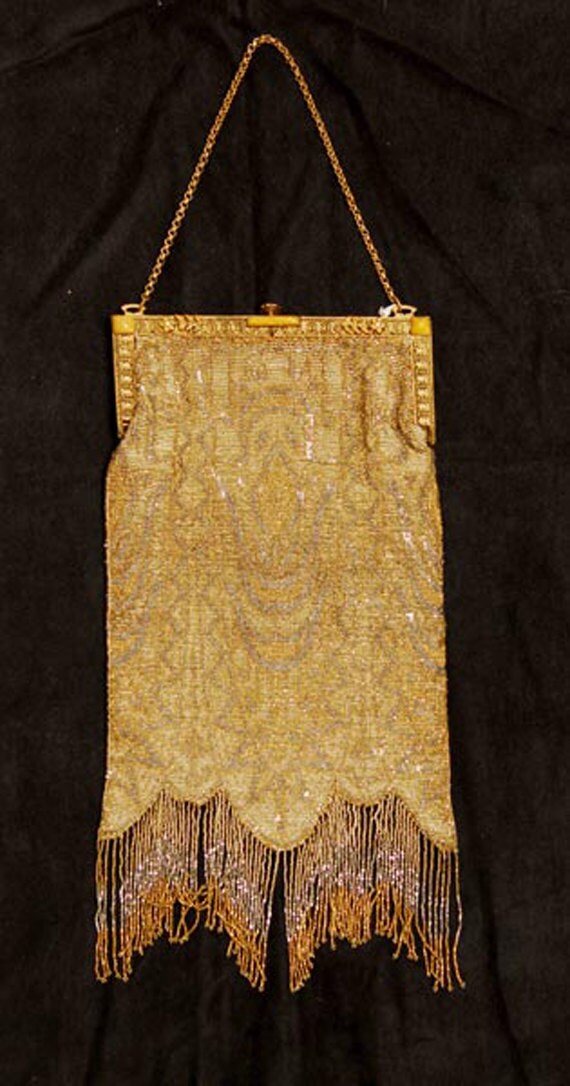 Teens Era | 1914-1918 Stahlperlen Perfekter Zustand Große Tasche/Geldbörse - Artikel # 51, Geldbörsen von bushnellfashions