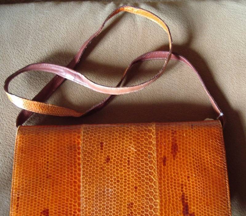 Vintage Schlangenleder Schultergurt /Clutch Portemonnaie Inneneinrichtung # 143 Geldbörsen von bushnellfashions